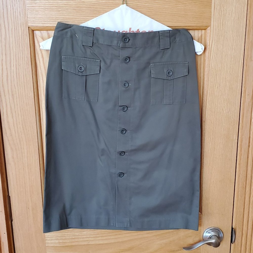 GAP Army Green KHAKIS Button Down Skirt Size 4